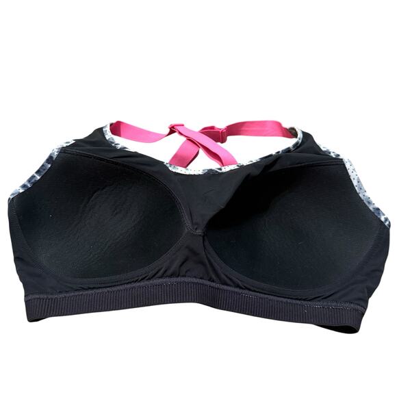 Victoria's Secret Sport Black and White Tie Dye Sports Bra with Pink straps 36D - Picture 6 of 6